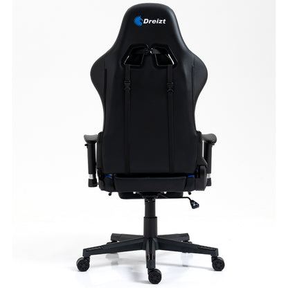 Silla Gamer Dreizt Apolo Series Azul Pro 180° Reclinable Alta Calidad con Posapies