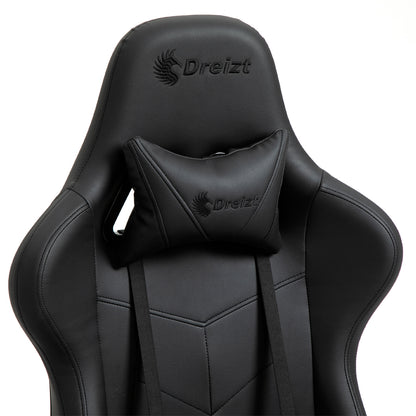 Silla Gamer Dreizt Apolo Series Negro Pro 180° Reclinable Alta Calidad con Posapies