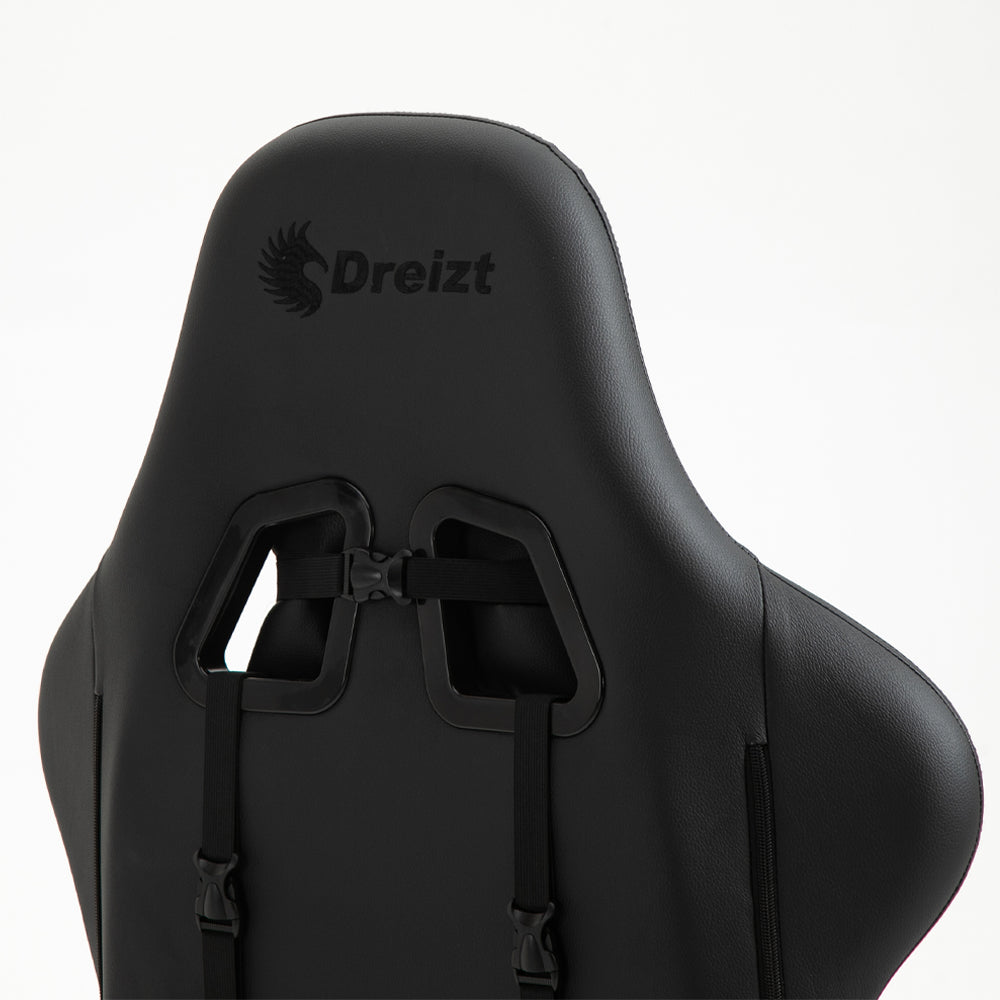 Silla Gamer Dreizt Apolo Series Negro Pro 180° Reclinable Alta Calidad con Posapies