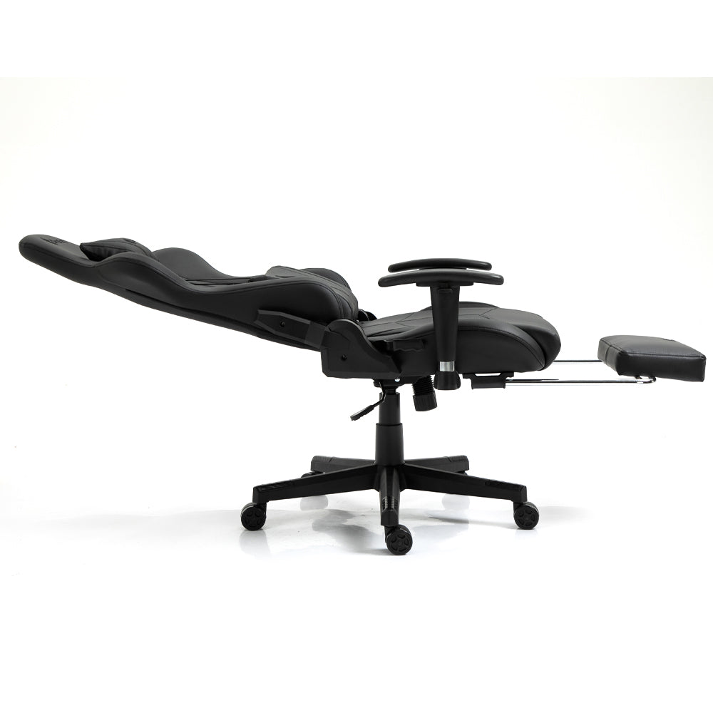 Silla Gamer Dreizt Apolo Series Negro Pro 180° Reclinable Alta Calidad con Posapies