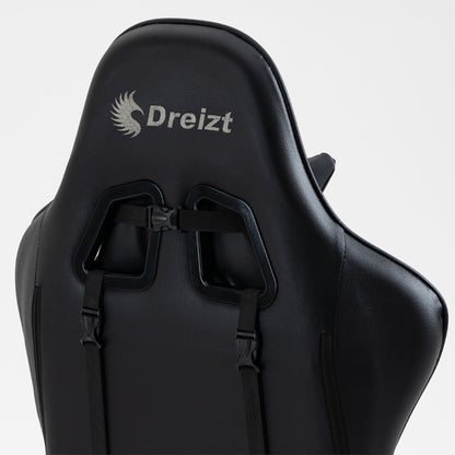 Silla Gamer Dreizt Optimus Series Negro Pro 180° Reclinable Alta Calidad con Posapies