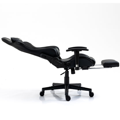 Silla Gamer Dreizt Optimus Series Negro Pro 180° Reclinable Alta Calidad con Posapies