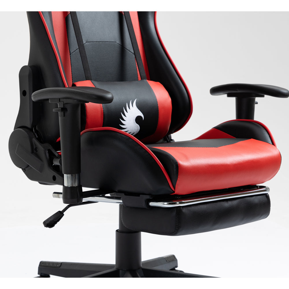 Silla Gamer Dreizt Optimus Series Rojo Pro 180° Reclinable Alta Calidad con Posapies