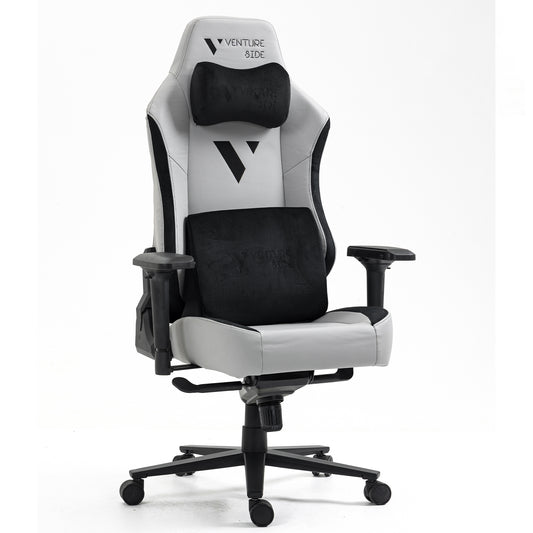 Silla Gamer Venture Side Prime Ash Gris Cuero Almohadilla Inteligente Magnetica Reclinable