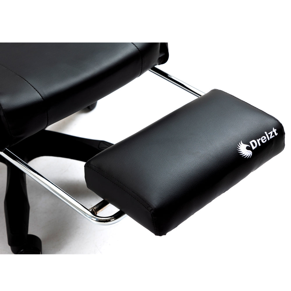 Silla Gamer Ergonómica Dreizt Shine Series Negro con Posapies Reclinable