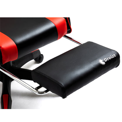 Silla Gamer Ergonómica Dreizt Shine Series Rojo con Posapies Reclinable